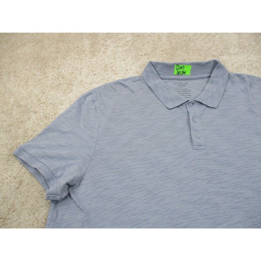 Vince Polo Shirt Adult Extra Large XL Blue Lightweight Cotton Casual Rugby Mens - Picture 4 of 11
